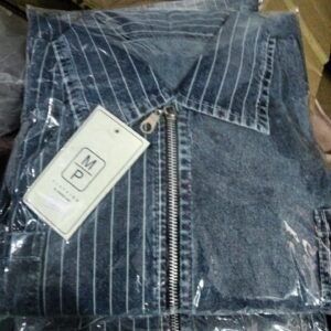JAKET BIRU GARIS HALUS